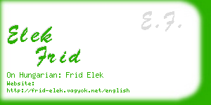 elek frid business card